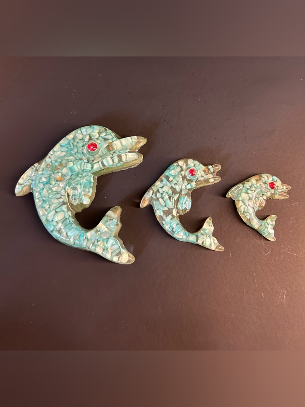 Vintage Lucite Dolphin Wall Art - Set of 3 - Picture 2 of 10